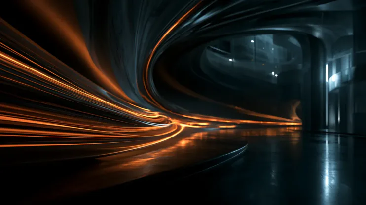Abstract motion study of architectural forms sweeping